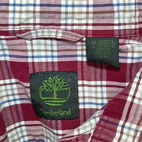 Timberland Shirt Mens XXL Red Plaid Tartan Western Long Sleeve Button Up - Picture 5 of 11